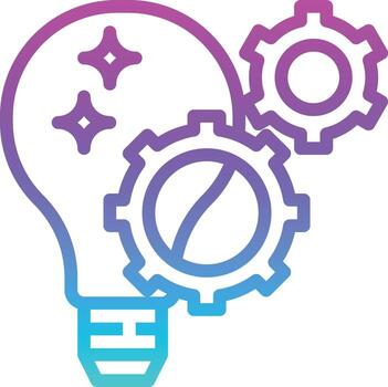 setting lightbulb gear edit creative - gradient icon vector