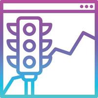 análisis de gráfico de seguimiento de tráfico seo - icono de degradado vector