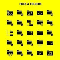 Files And Folders Solid Glyph Icon Pack For Designers And Developers Icons Of Connect Folder Network Files Edit Folder Pencil Write Vector