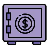 Money safe icon outline vector. App cash vector