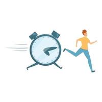 Speed time management icon, cartoon style vector