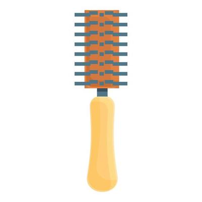 Hair curling comb icon, cartoon style