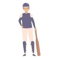 Boy baseball equipment icon cartoon vector. Sport school vector