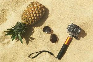 Pineapple, sunglasses and action-cam photo