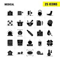 Medical Solid Glyph Icons Set For Infographics Mobile UXUI Kit And Print Design Include Test Tube Science Medical Lab Globe Medical Map Collection Modern Infographic Logo and Pictogram V vector