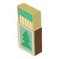 Hunting match box icon, isometric style vector