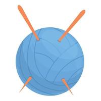 Knitting ball icon, cartoon style vector