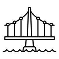 Building bridge icon, outline style vector