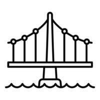 Building bridge icon, outline style vector