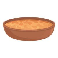 vector de dibujos animados de icono de tazón de sopa caribeña. plato de comida