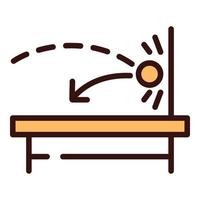 vector de contorno de icono de tiro de tenis de mesa. ping pong