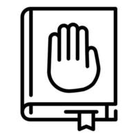 Courthouse book icon, outline style vector