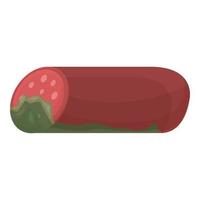 Contaminated old sausage icon cartoon vector. Food bacteria vector