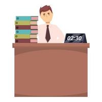 Working overtime icon cartoon vector. Office work vector