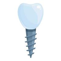 Tooth implant icon cartoon vector. Crown oral vector