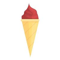 icono de helado, estilo de dibujos animados vector