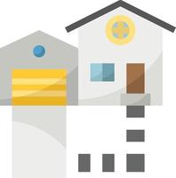 house home garage family building - flat icon vector