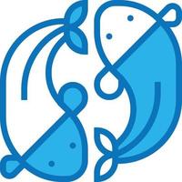 fish swim zodiac china animal - blue icon vector