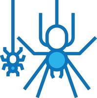 spider web animal haunted halloween - blue icon vector