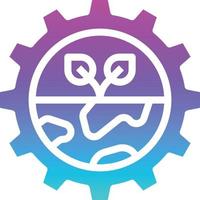 gear ecology world save function - solid gradient icon vector