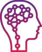 mind human ai artificial intelligence - gradient icon vector
