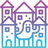 castle ghost huanted house halloween - gradient icon vector