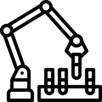 laboratory test robot arm ai - outline icon vector