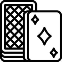 juego de cartas de póquer entretenimiento - icono de contorno vector