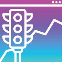 traffic monitoring chart analysis seo - solid gradient icon vector