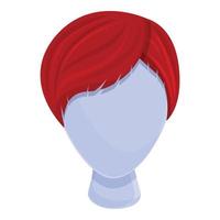 Model wig icon, cartoon style vector