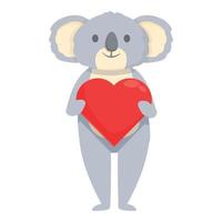Love heart koala icon cartoon vector. Bear animal