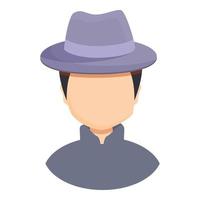 Anonymous agent icon, cartoon style vector