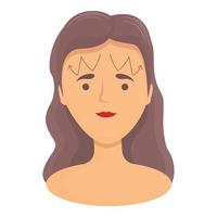 vector de dibujos animados de icono de masaje facial cosmético. piel facial