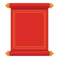 Festive scroll icon cartoon vector. Lunar china vector