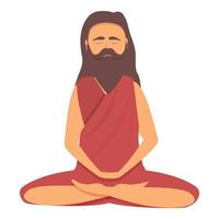 Yoga man icon cartoon vector. Indian yogi vector