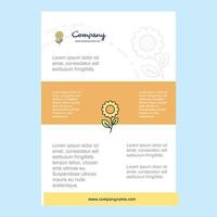 Template layout for Flower comany profile annual report presentations leaflet Brochure Vector Background