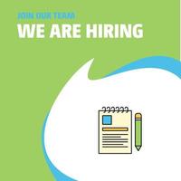 Join Our Team Busienss Company Document We Are Hiring Poster Callout Design Vector background