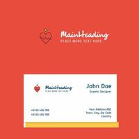 Heart rate logo Design with business card template Elegant corporate identity Vector