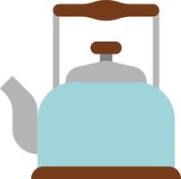 kettle boil water hot kitchen - flat icon vector
