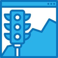 traffic monitoring chart analysis seo - blue icon vector