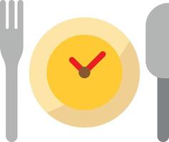 waiting cutlery time clock delivery - flat icon vector