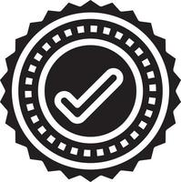 approval stamp document badge banking - solid icon vector