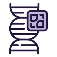 vector de contorno de icono de gen qr dna. laboratorio de edición