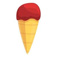 Ice cream taste icon, cartoon style vector