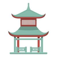 Pagoda gate icon cartoon vector. China building