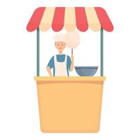 Cotton candy seller icon cartoon vector. Cart food vector