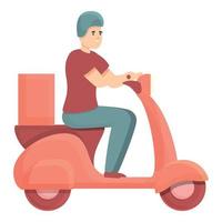 Food delivery tracking icon cartoon vector. Scooter courier vector