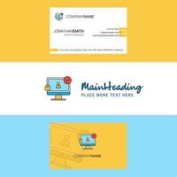 Beautiful Avatar on monitor Logo and business card vertical Design Vector