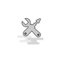 Hardware tools Web Icon Flat Line Filled Gray Icon Vector