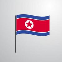 corea del norte ondeando la bandera vector